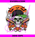 Spooky Skeleton Baseball PNG, Dripping Halloween PNG, Skeleton Sports PNG