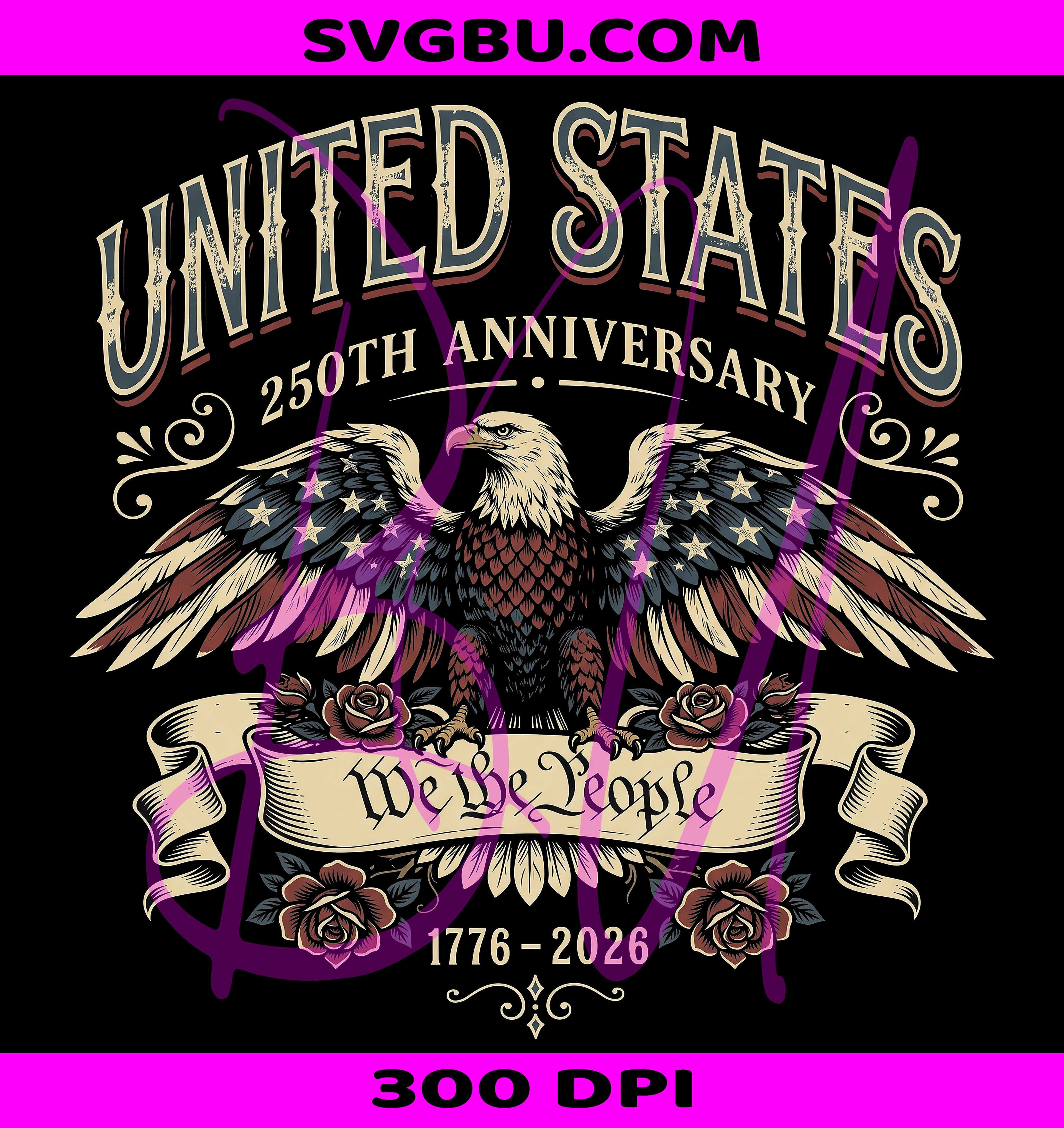 USA 250th Anniversary PNG, We The People 1776 2026 PNG, American Flag PNG