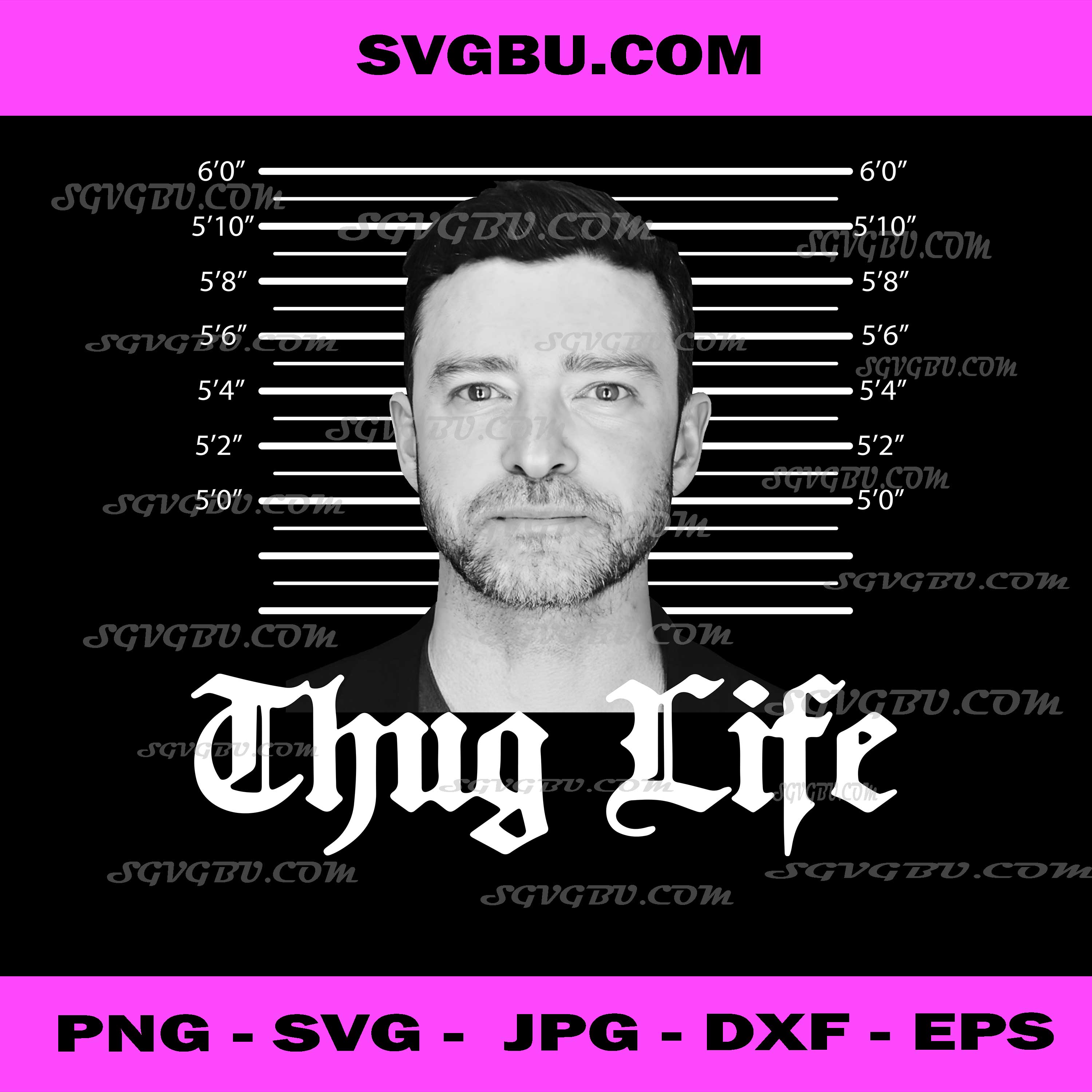 Thug Life Mugshot PNG, Justin Timberlake PNG, Funny Celebrity PNG