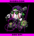 Purple Green Baseball PNG, Skull Player PNG, Drippy Halloween PNG