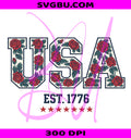 USA Floral PNG, Rose Design PNG, Established 1776 PNG