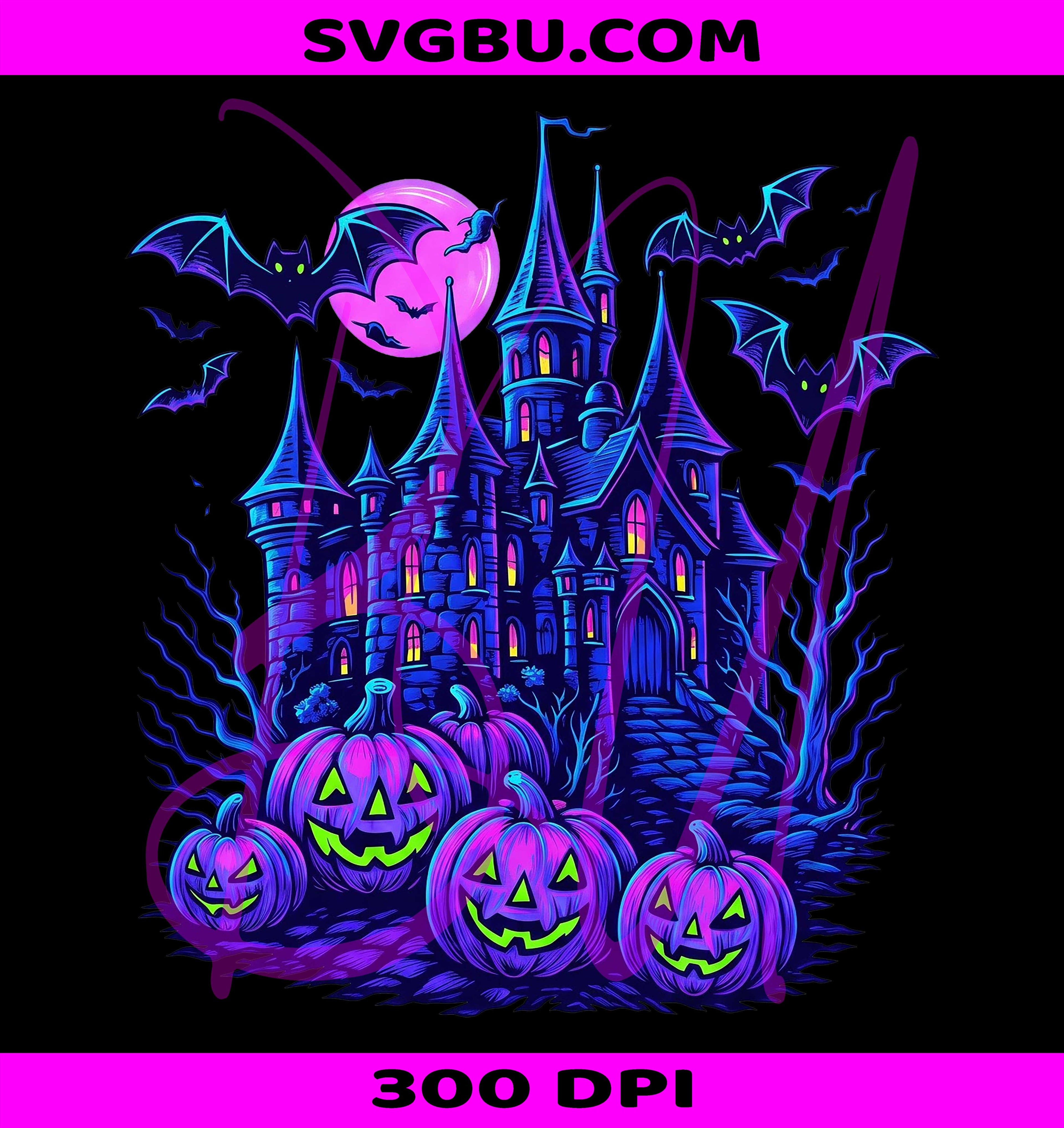 Vintage Halloween PNG, Spooky Scene PNG, Retro Pumpkin PNG
