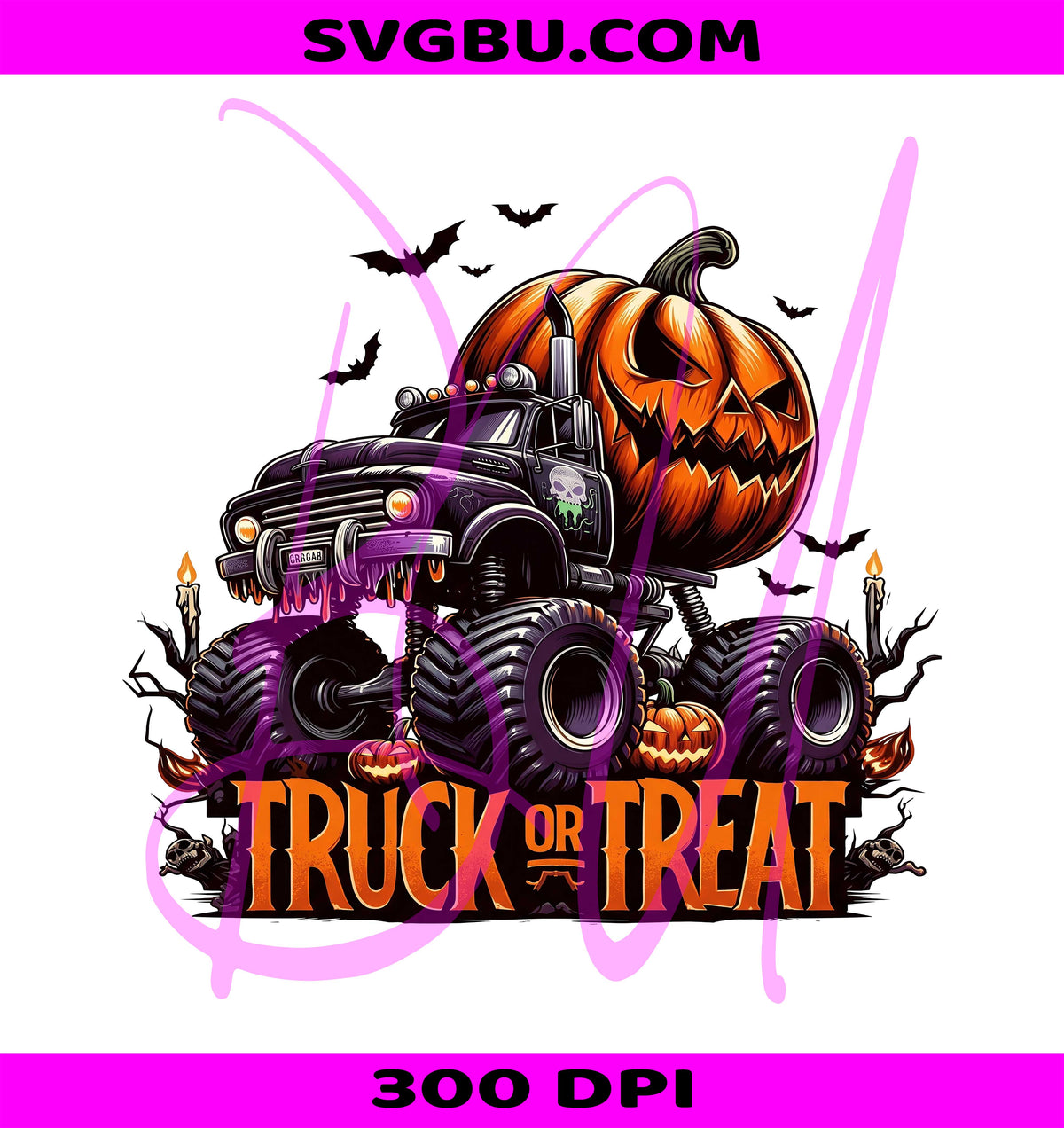 Monster Truck PNG, Halloween Truck PNG, Spooky Truck PNG