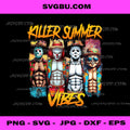 Killer Summer Vibes PNG, Horror Characters Beach PNG, Slasher Art PNG