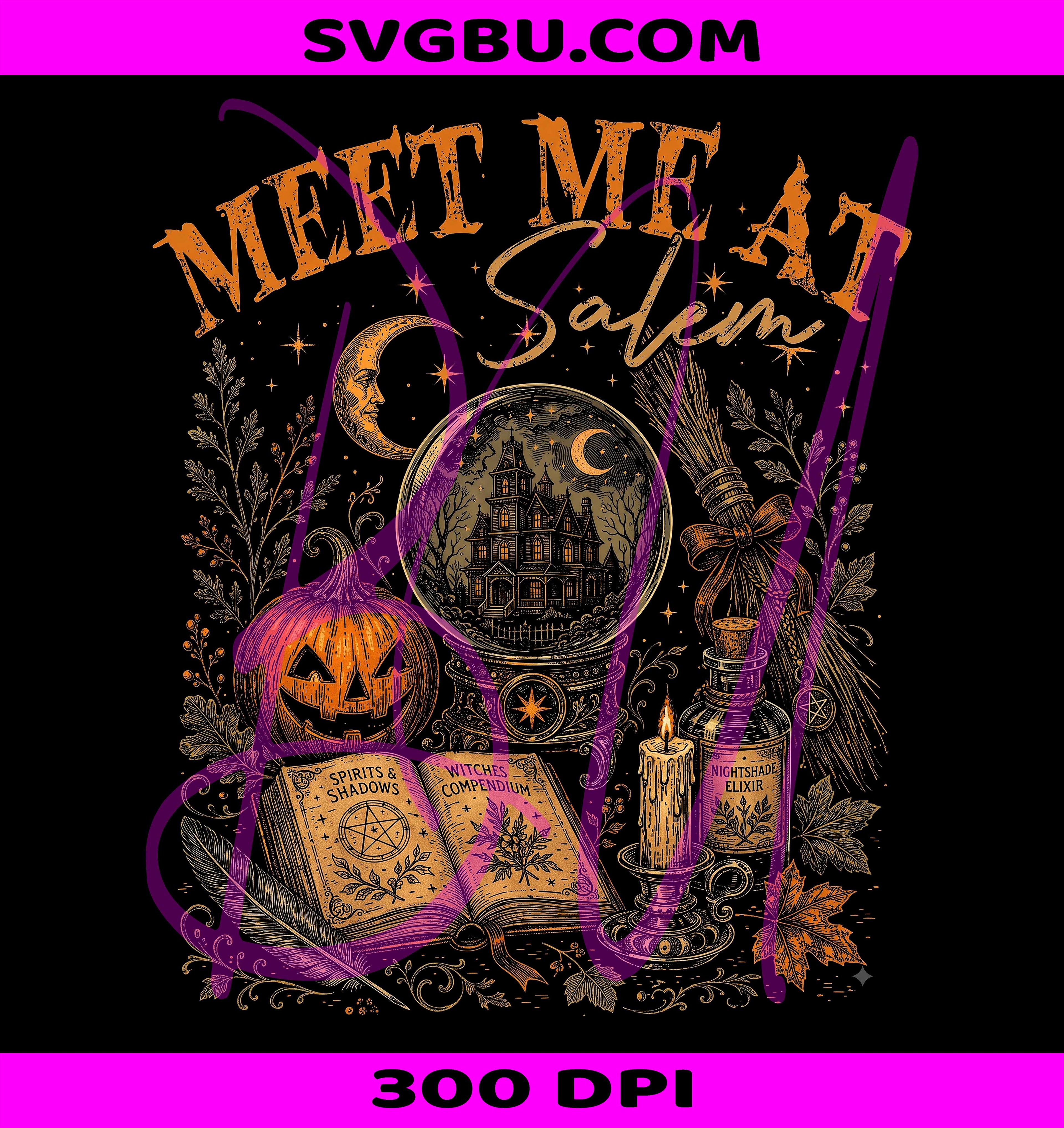 Vintage Salem PNG, Meet Me At Salem PNG, Haunted House PNG