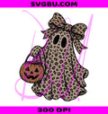 Retro Leopard Ghost PNG, Pumpkin Ghost PNG, Spooky Season PNG