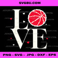 Love Basketball Valentine Heart PNG, Cute Sports Graphic Design