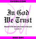 In God We Trust PNG, Men's Christian PNG, Gothic Font Faith PNG