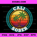 Cali Sober PNG, Vintage Tropical Palm Sunset Artwork