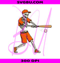 Skeleton Baseball Player PNG, Spooky Sports PNG, Halloween Batter PNG
