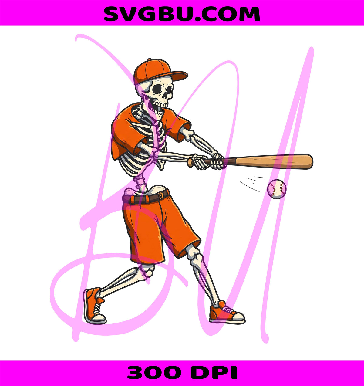 Skeleton Baseball Player PNG, Spooky Sports PNG, Halloween Batter PNG