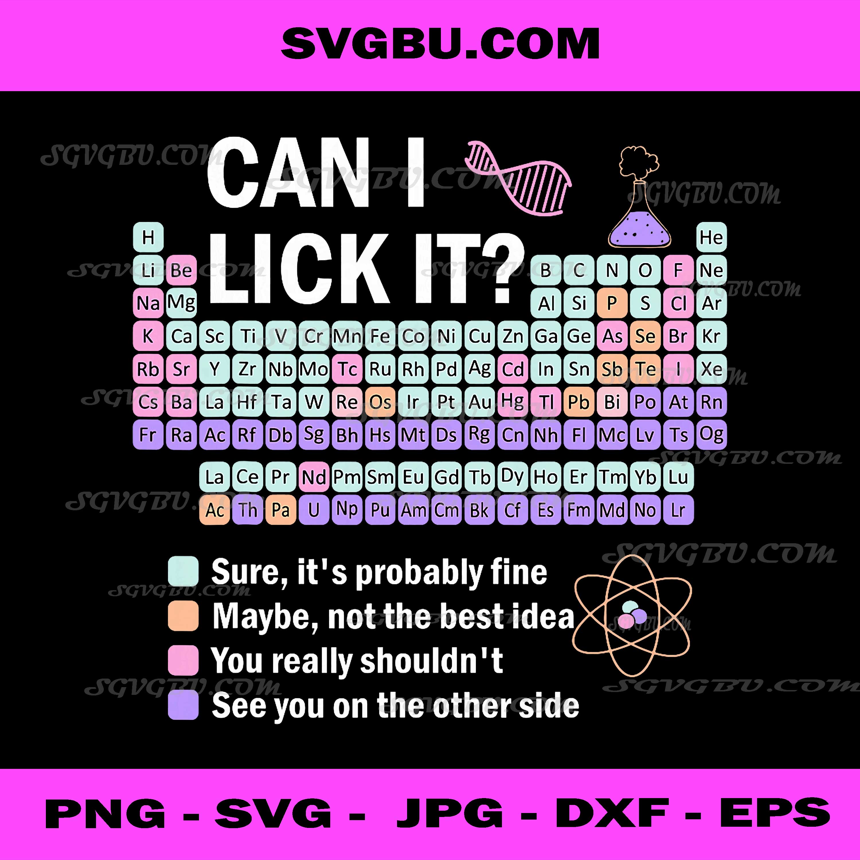 Can I Lick It, Periodic Table Kids Science PNG