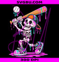 Skeleton Baseball PNG, Game Day PNG, Halloween Baseball PNG