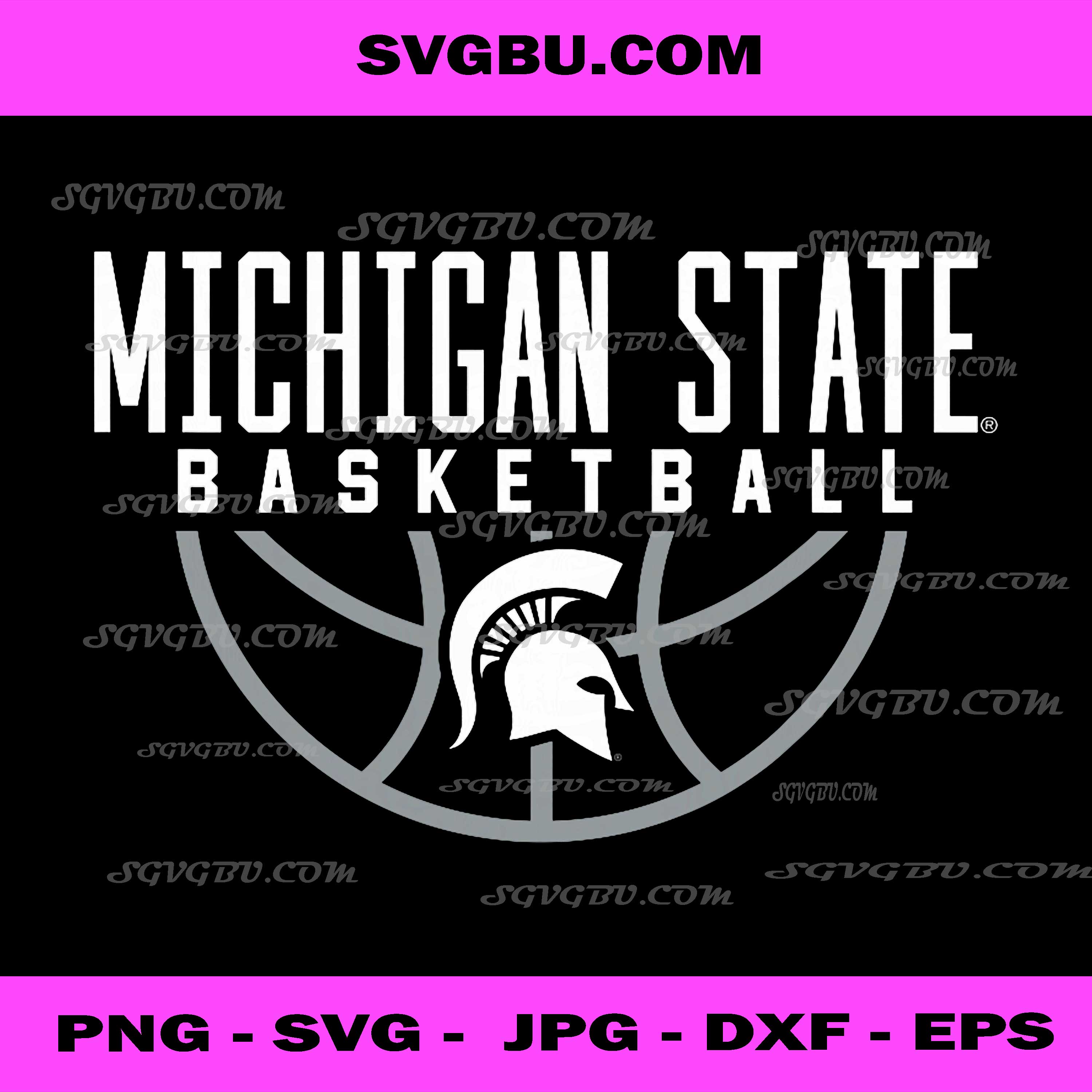 Michigan State MSU Spartans Basketball Arch PNG, College Sports Graphic