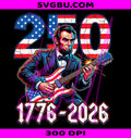 Abraham Lincoln Guitar PNG, Patriotic Lincoln PNG, 250 Years USA PNG
