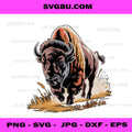 American Bison Buffalo PNG, Powerful Buffalo Animal Design File