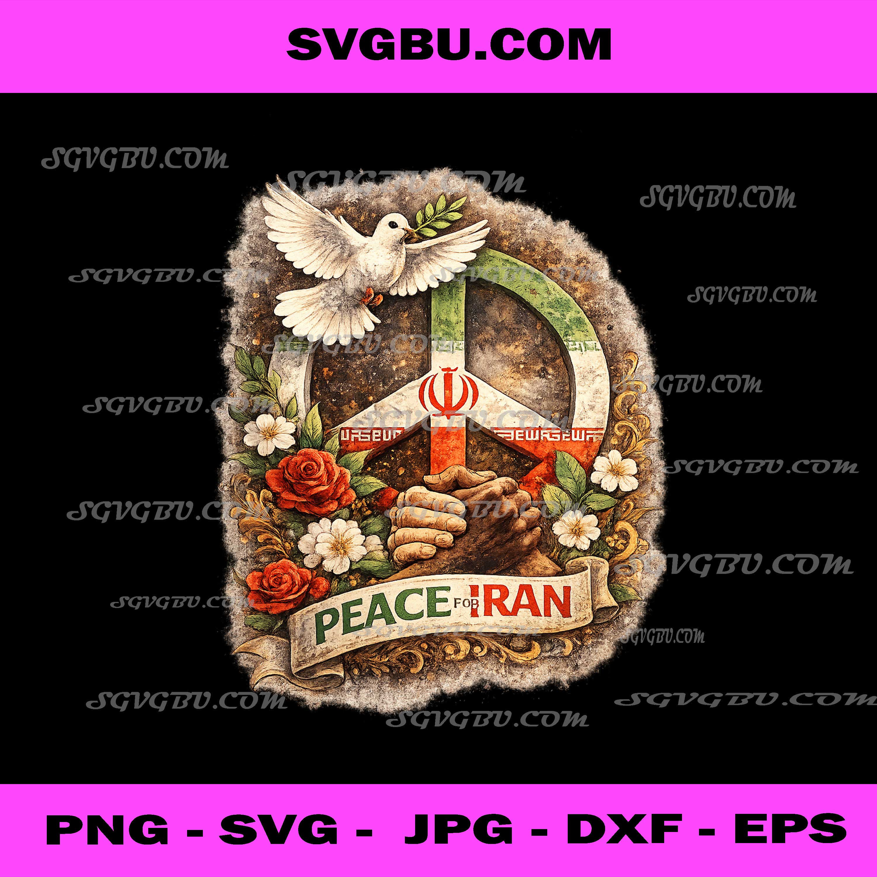 Peace For Iran Solidarity Dove PNG, Human Rights Symbol Art PNG