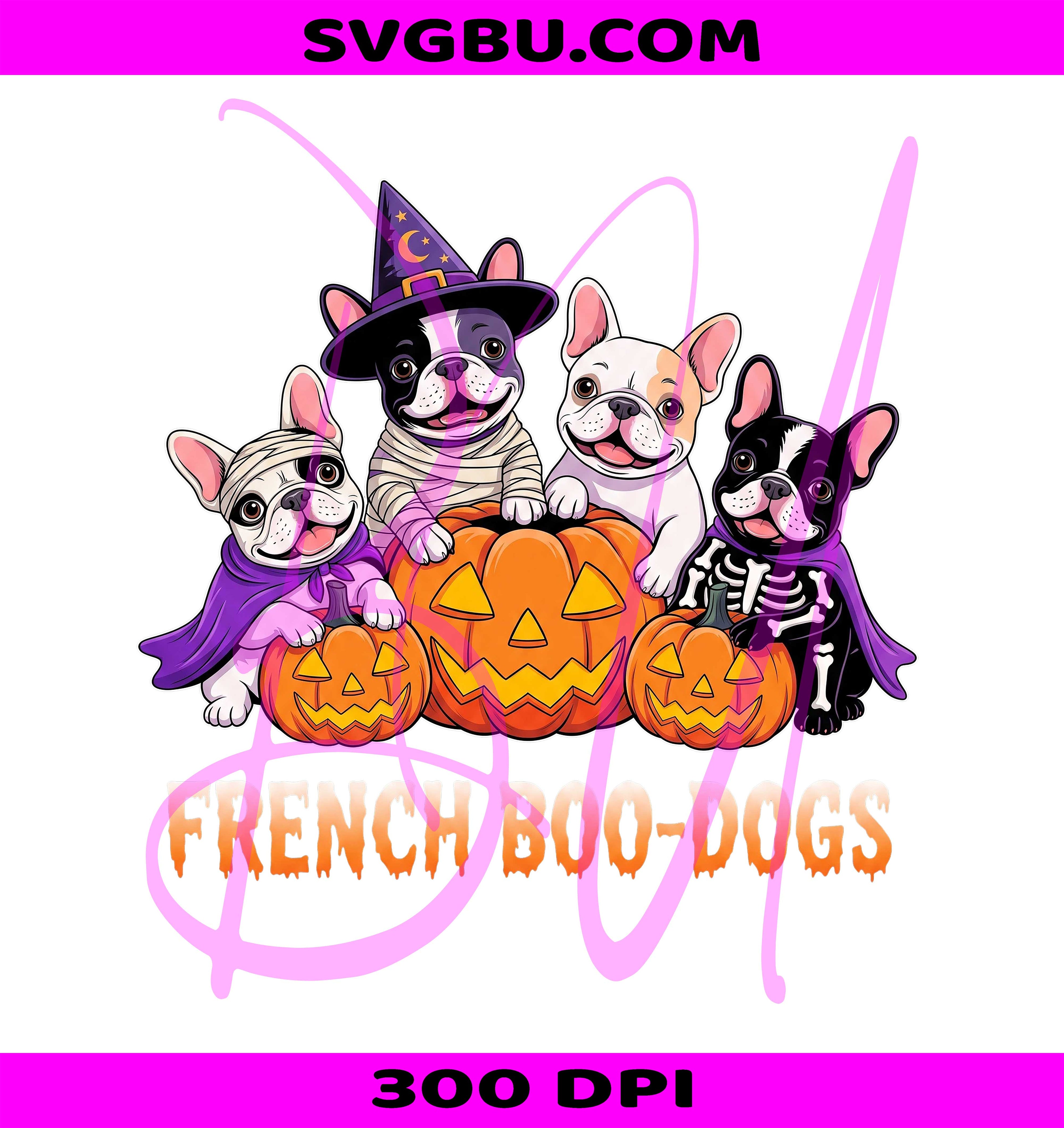 Cute Frenchie PNG, Funny Halloween Dog PNG, Cartoon Pumpkin Frenchie PNG