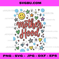 Motherhood Retro Aesthetic, Smiley Face Stars and Hearts PNG