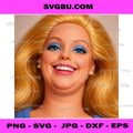 Funny Doll Face, Blonde Hair Blue Eyes Meme Portrait PNG