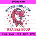 Motherhood Is The Realest Hood, Cute Goose Heart Glasses PNG