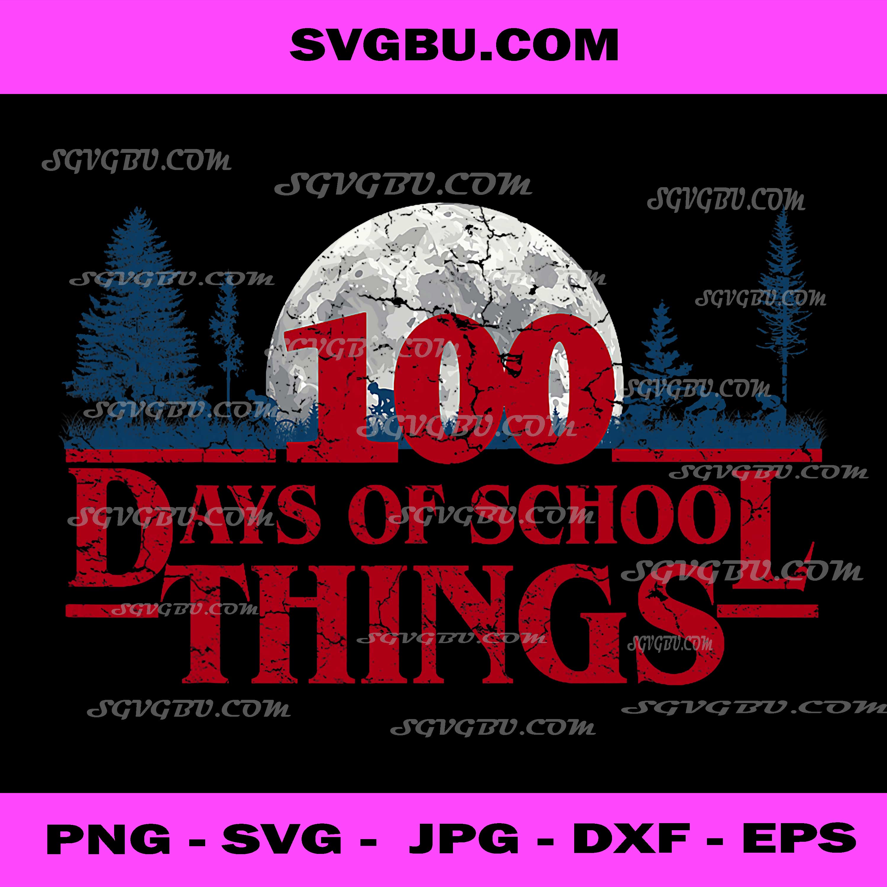 100 Days Of School Things PNG, Spooky Retro PNG, Student Vibes PNG