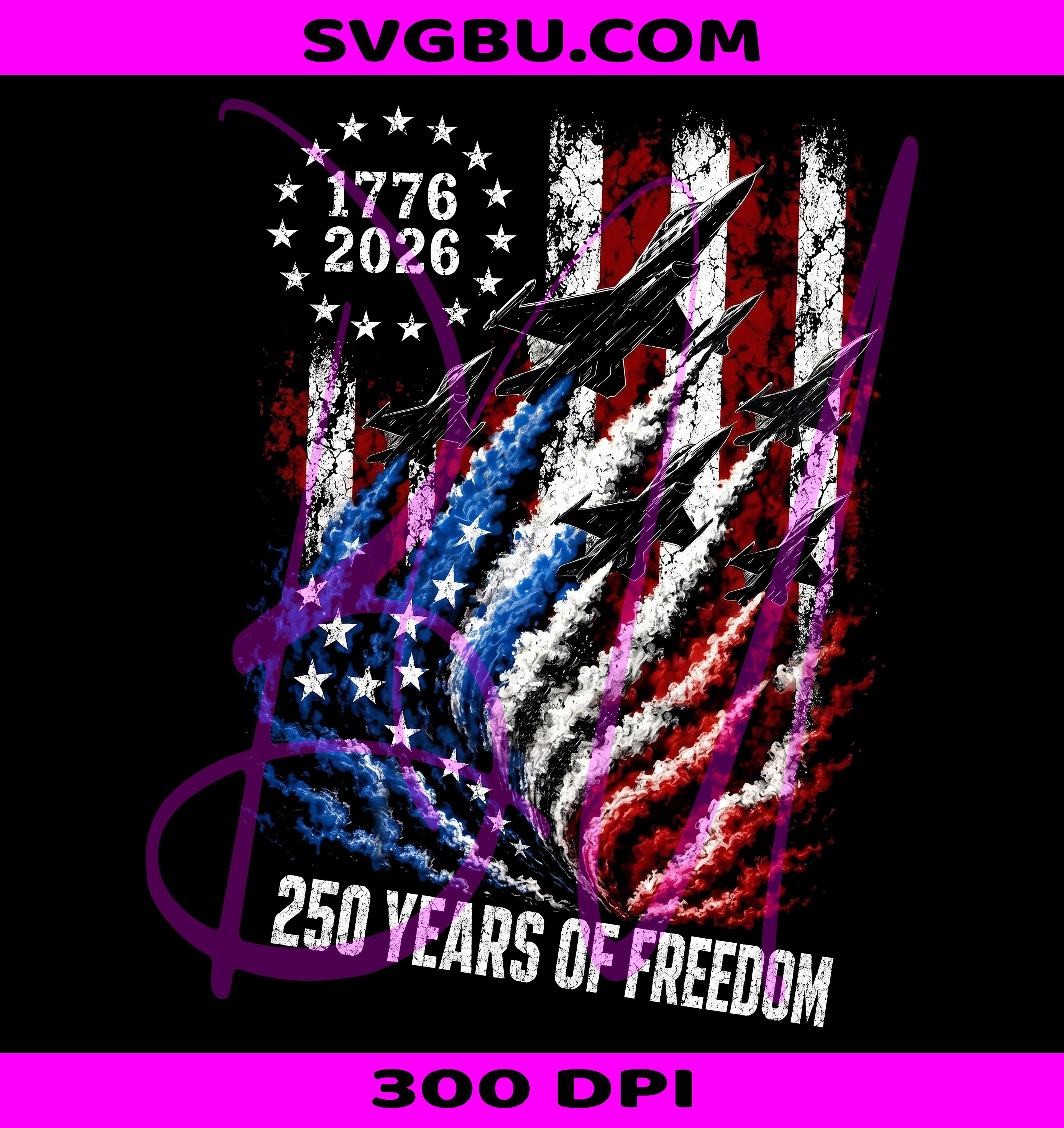 250 Years of Freedom PNG, Patriotic Fighter Jets PNG, America 250th Anniversary PNG