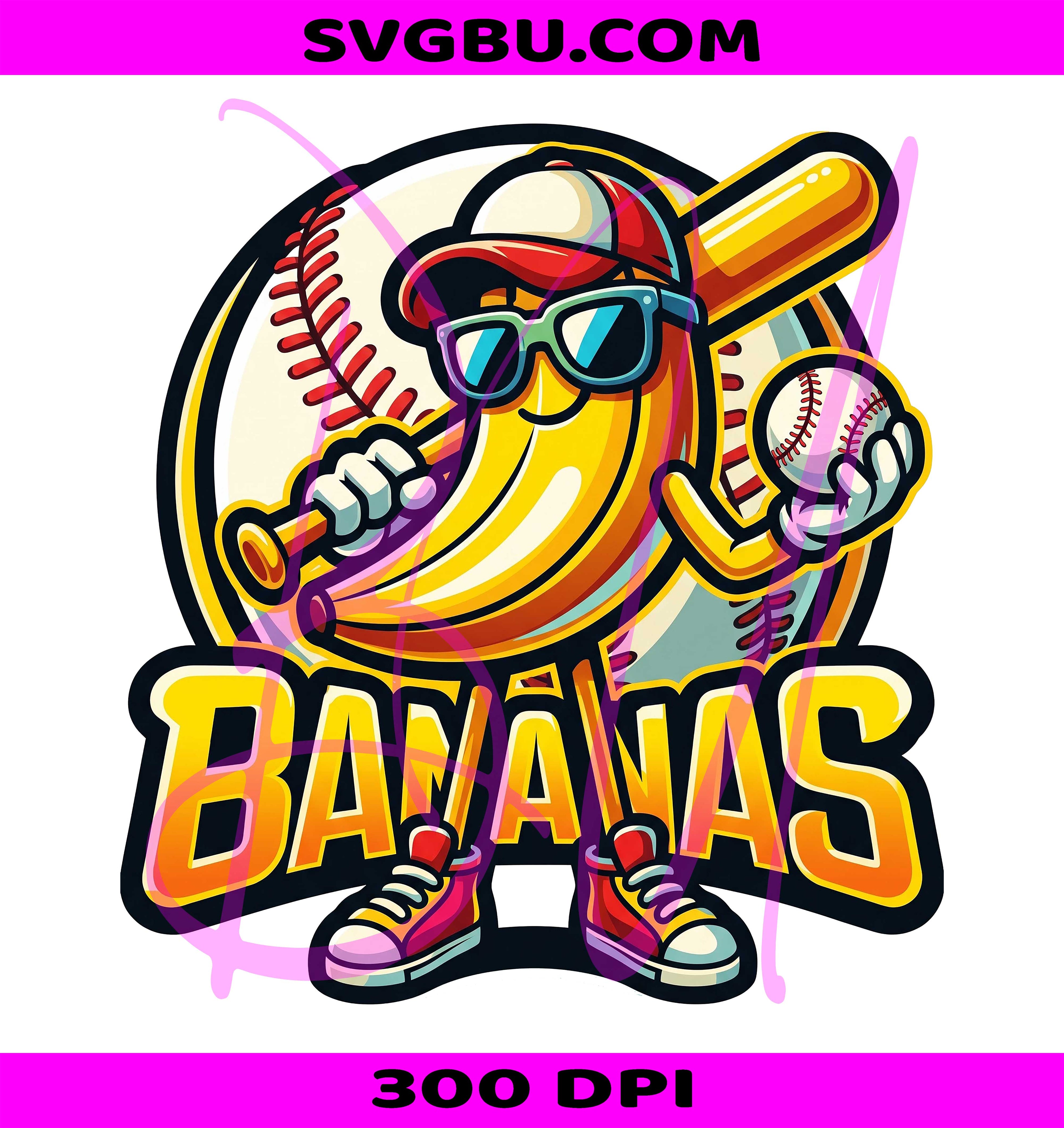Banana Baseball PNG, Funny Baseball PNG, Banana PNG