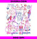 250 Years Of Freedom PNG, 4th Of July Doodle PNG, Statue Of Liberty PNG