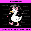 Valentine Silly Goose On The Loose Coquette Bow PNG, Funny Valentine PNG