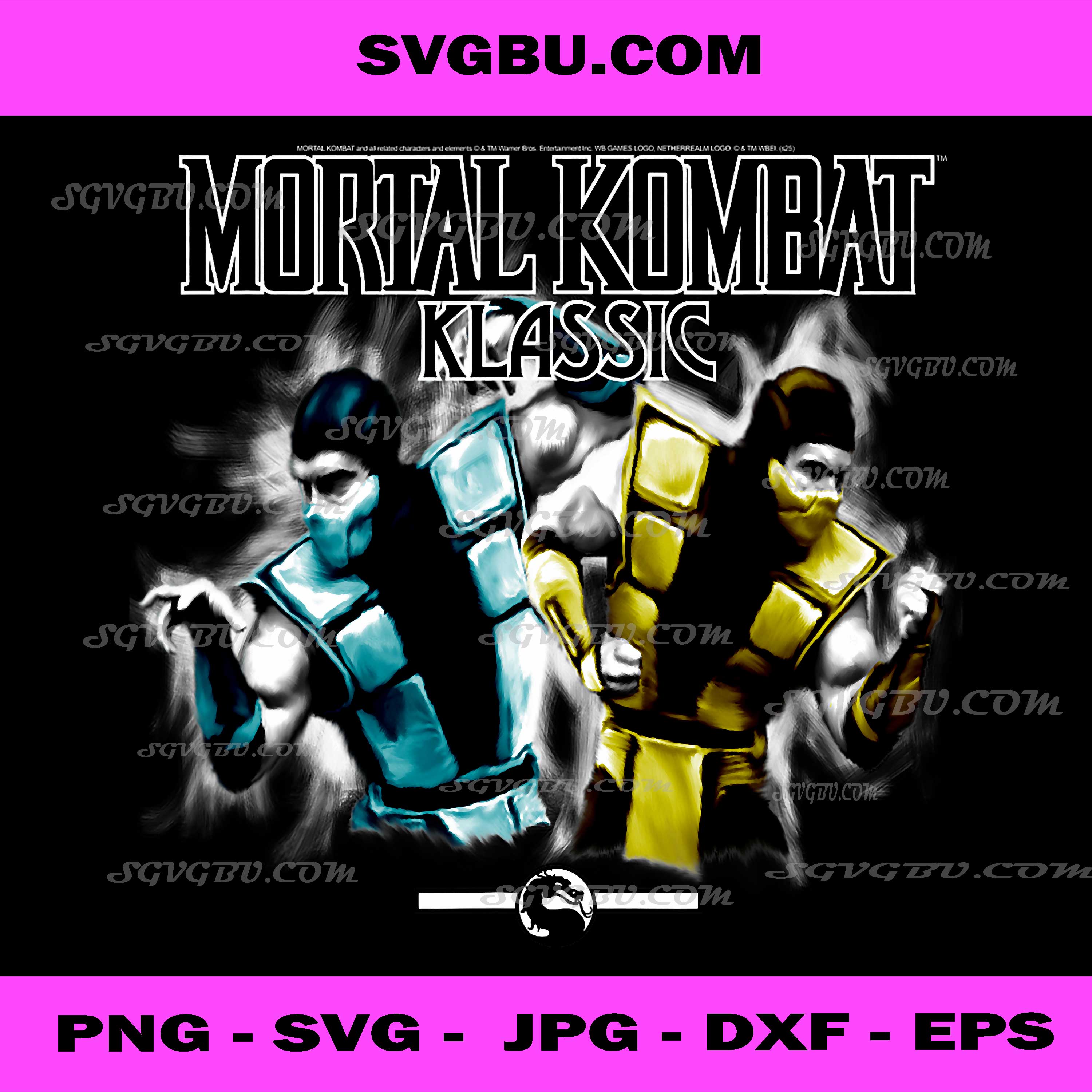 Mortal Kombat Classic Sub-Zero and Scorpion Characters PNG Design