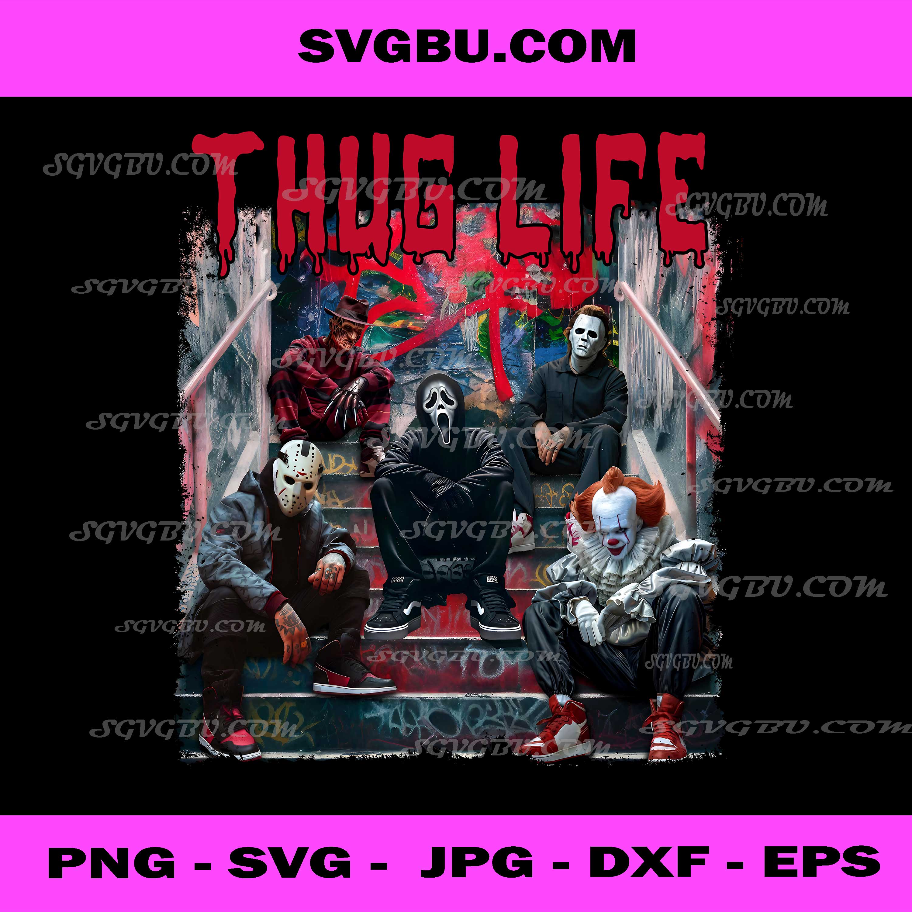 Horror Thug Life PNG, Killer Characters PNG, Scary Movie Villains PNG
