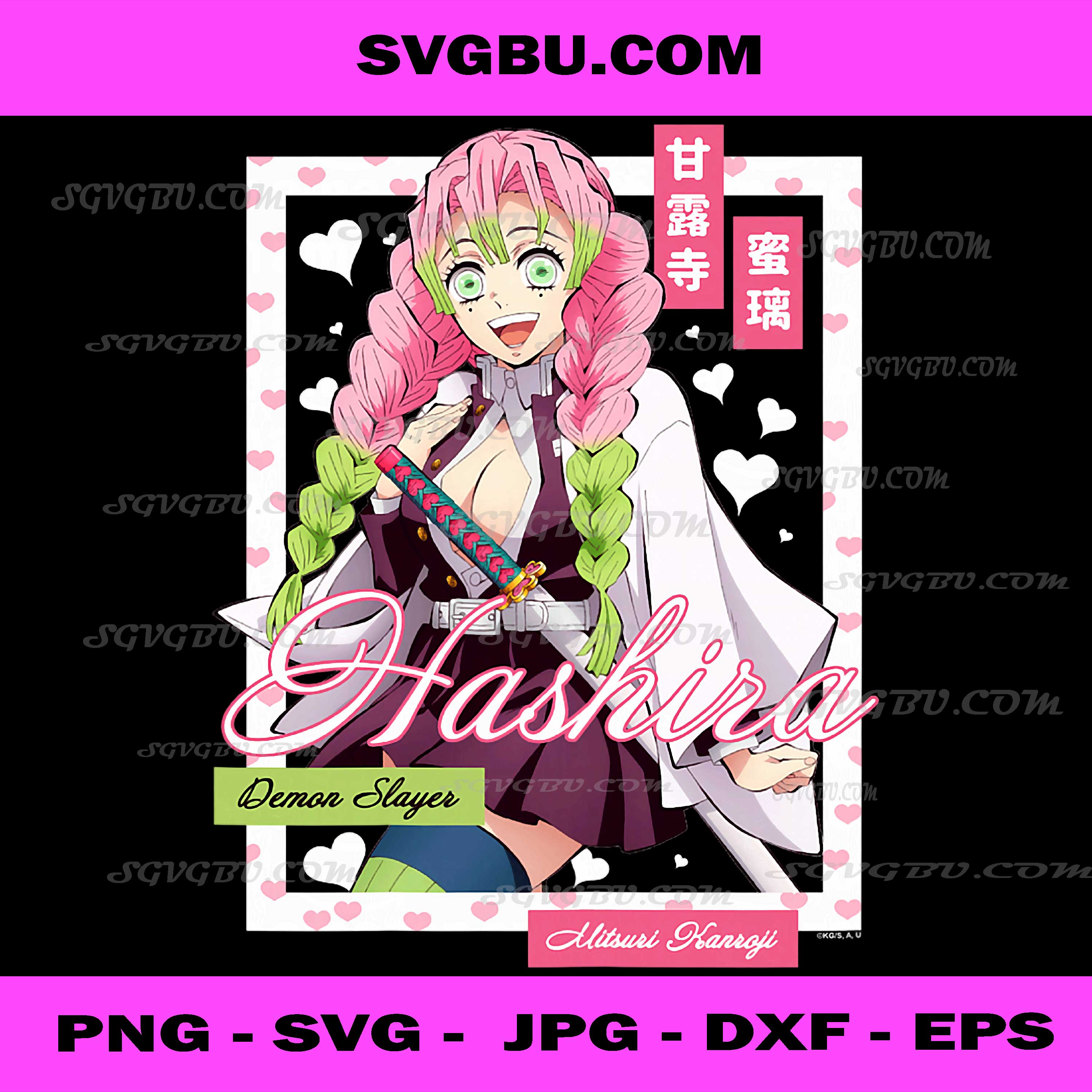 Demon Slayer, Kimetsu no Yaiba, Mitsuri Kanroji Pink Heart PNG