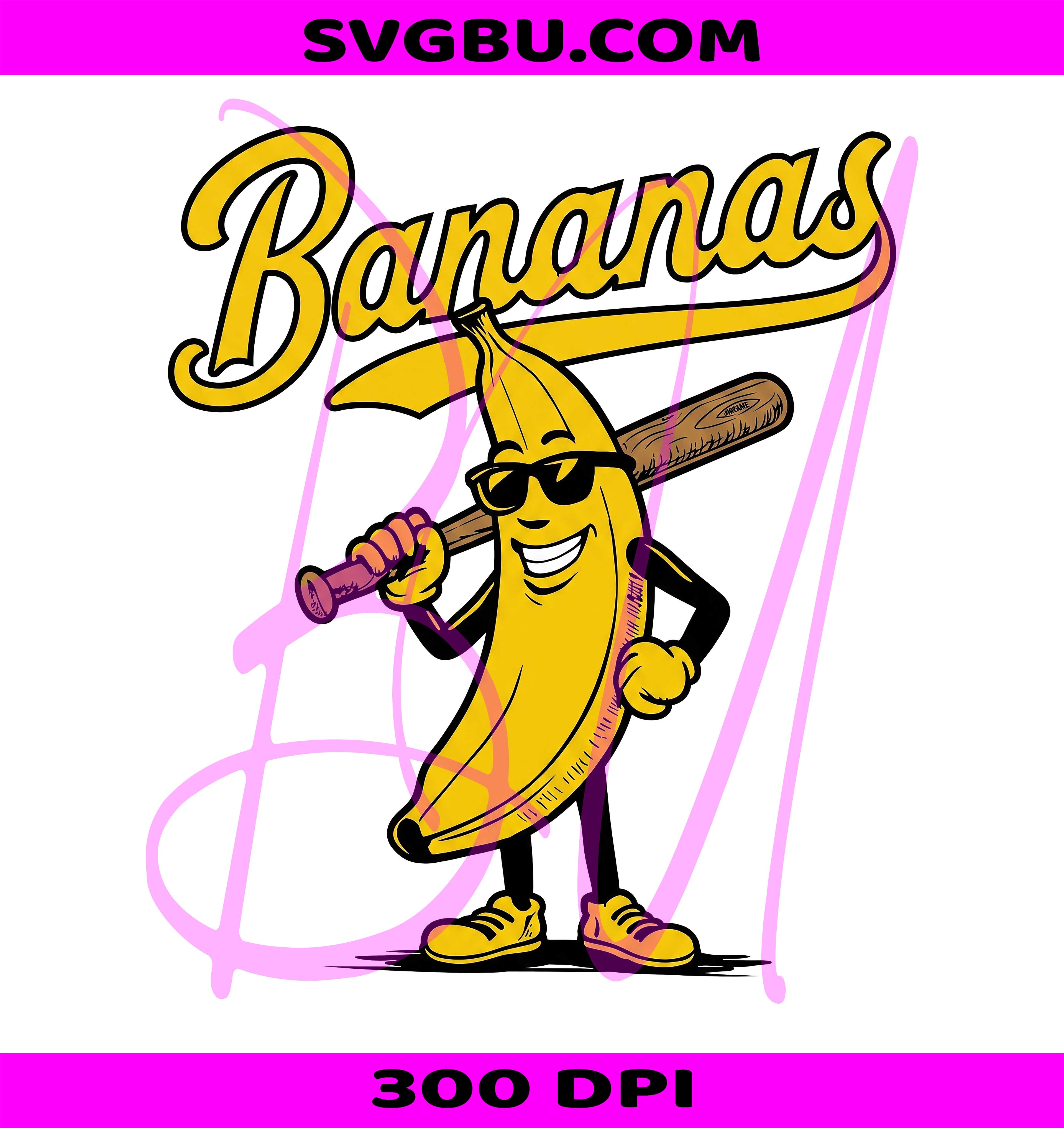 Let's Go Bananas PNG, Savannah Bananas PNG, Baseball Fan PNG