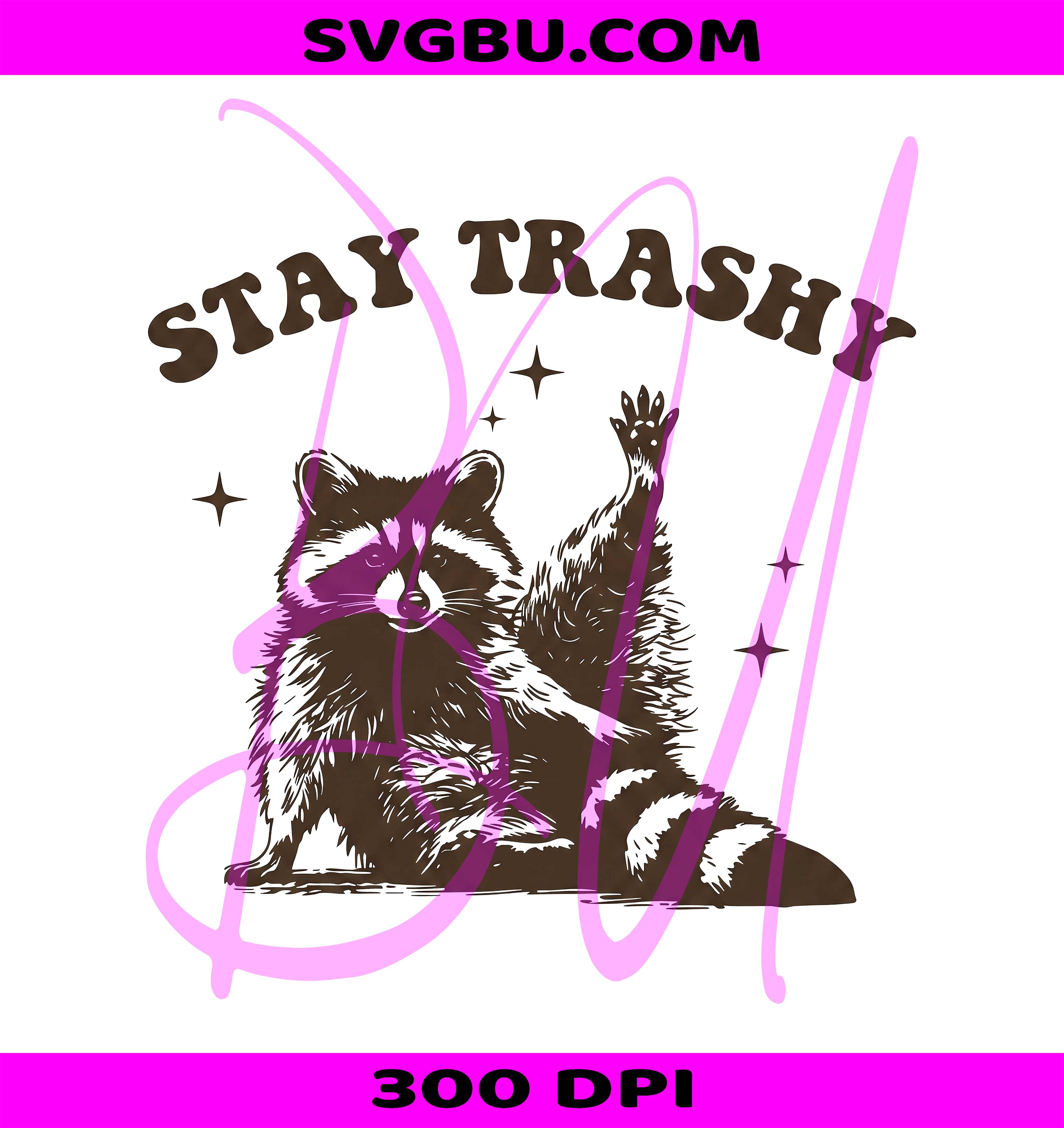 Stay Trashy Raccoon PNG, Funny Retro Raccoon PNG, Sarcastic Trashy PNG