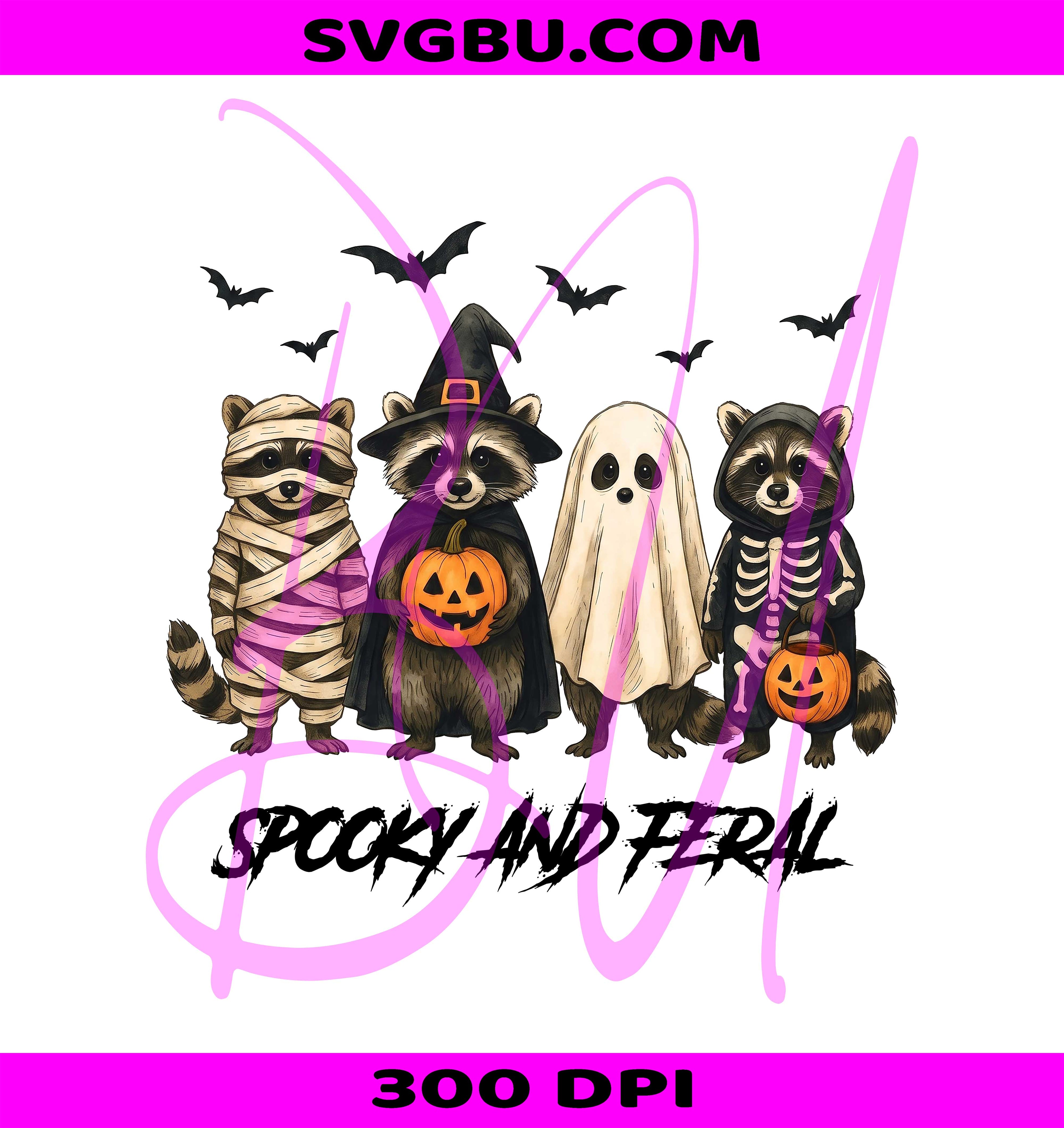 Spooky And Feral PNG, Cute Raccoon Ghost PNG, Feral Girl Halloween PNG