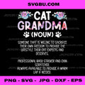 Cat Grandma Definition, Cat Lover Grandma, Cat Grandmother PNG
