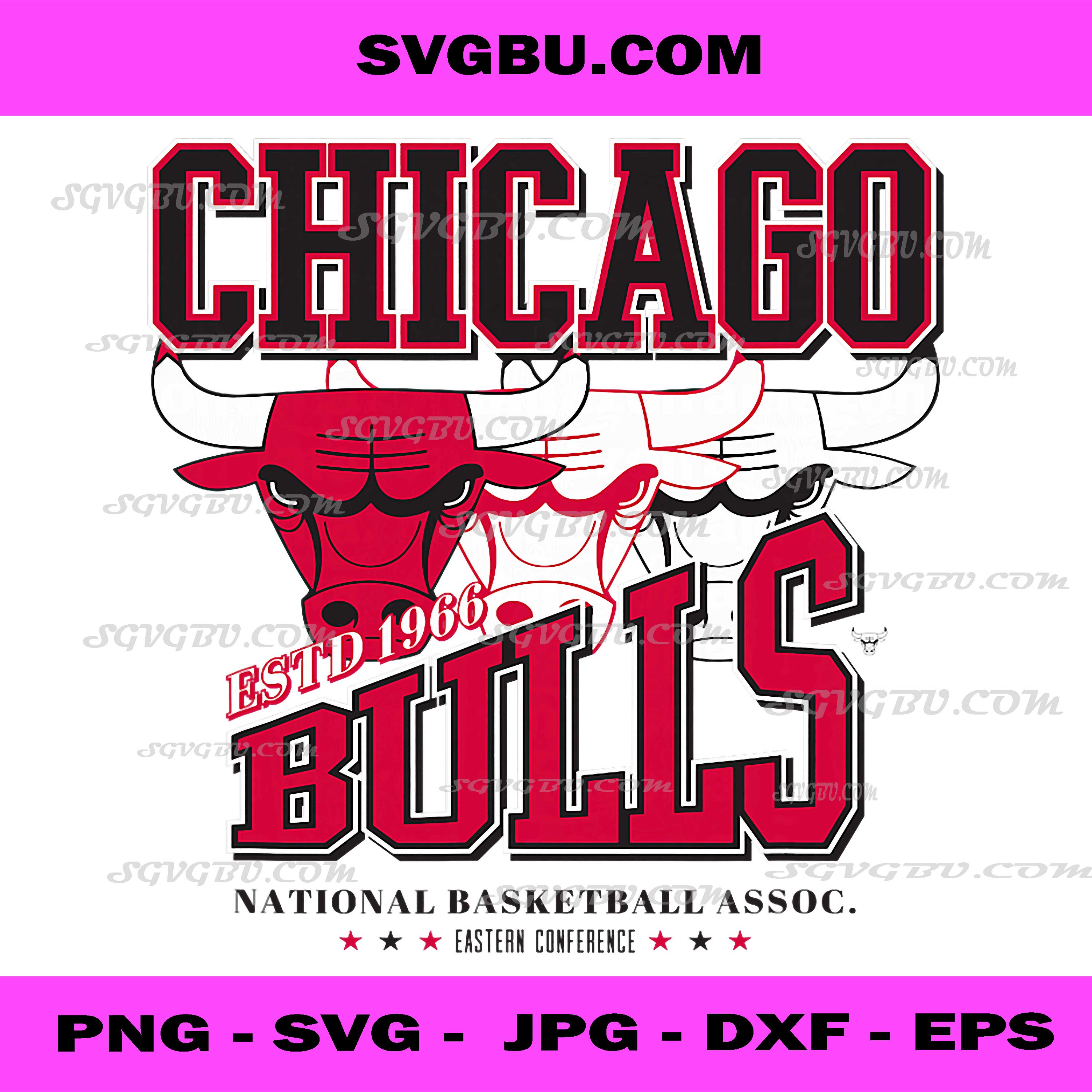 Chicago Bulls Basketball PNG, ESTD 1966 Bulls PNG, Chicago Sports PNG