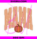 Retro Mama Pumpkin PNG, Fall Gingham Mama PNG, Gingham Pumpkin PNG