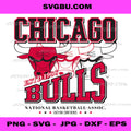 Chicago Bulls Triple Threat Basketball PNG, NBA Team Art PNG