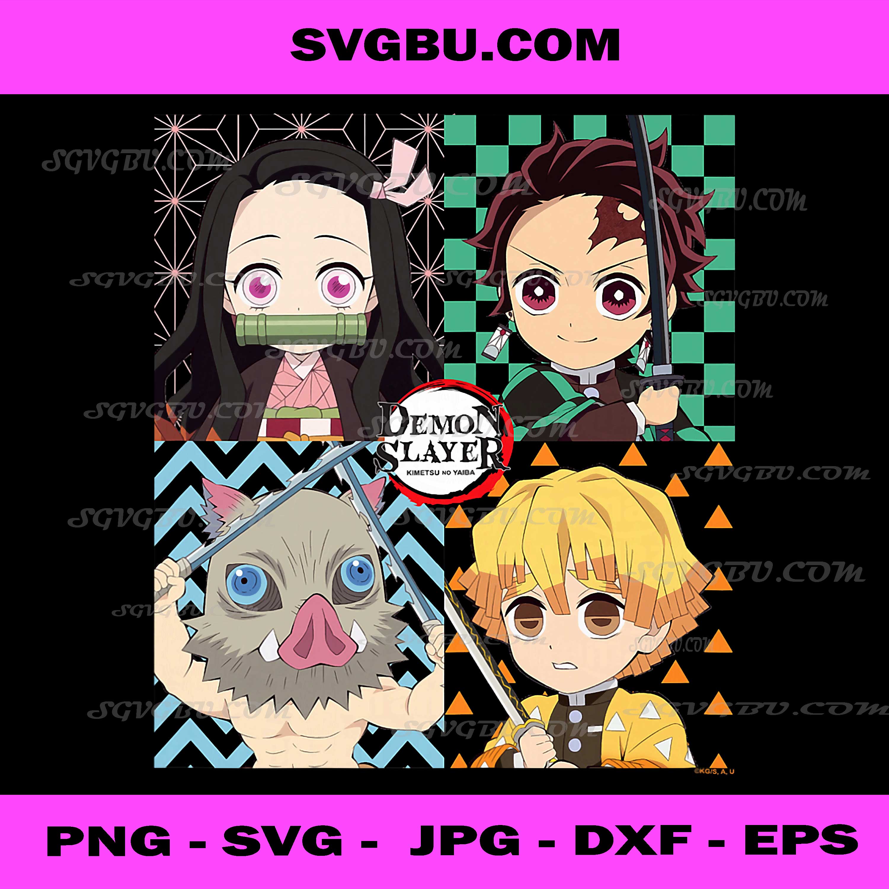 Demon Slayer, Kimetsu no Yaiba PNG, Tanjiro Inosuke Zenitsu Cute PNG