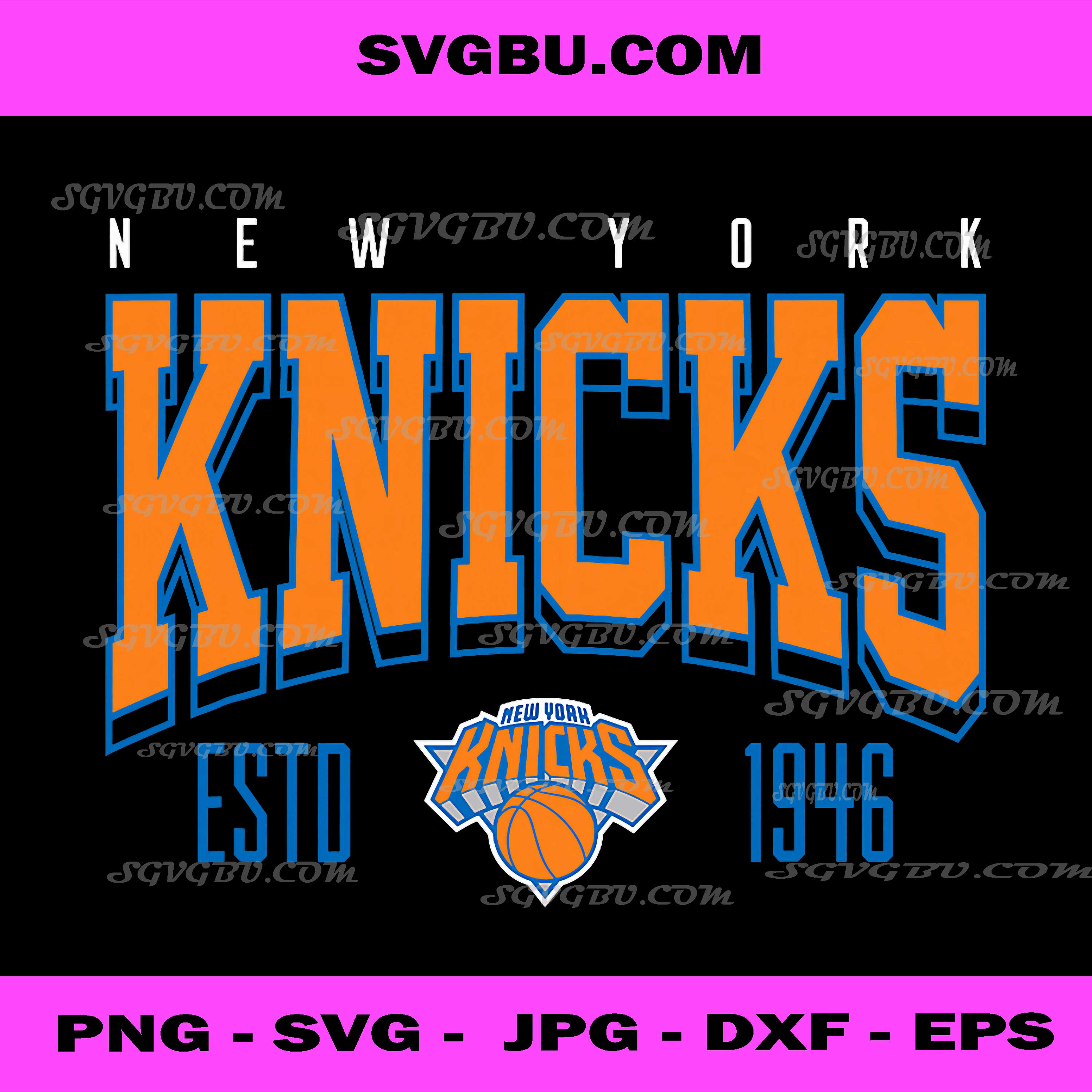 New York Knicks PNG, ESTD 1946 Knicks PNG, New York Basketball PNG
