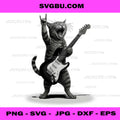 Cat Playing Guitar Rock Star, Rock and Roll PNG