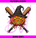 Spooky Pumpkin Baseball PNG, Witch Halloween PNG, Halloween Sports PNG