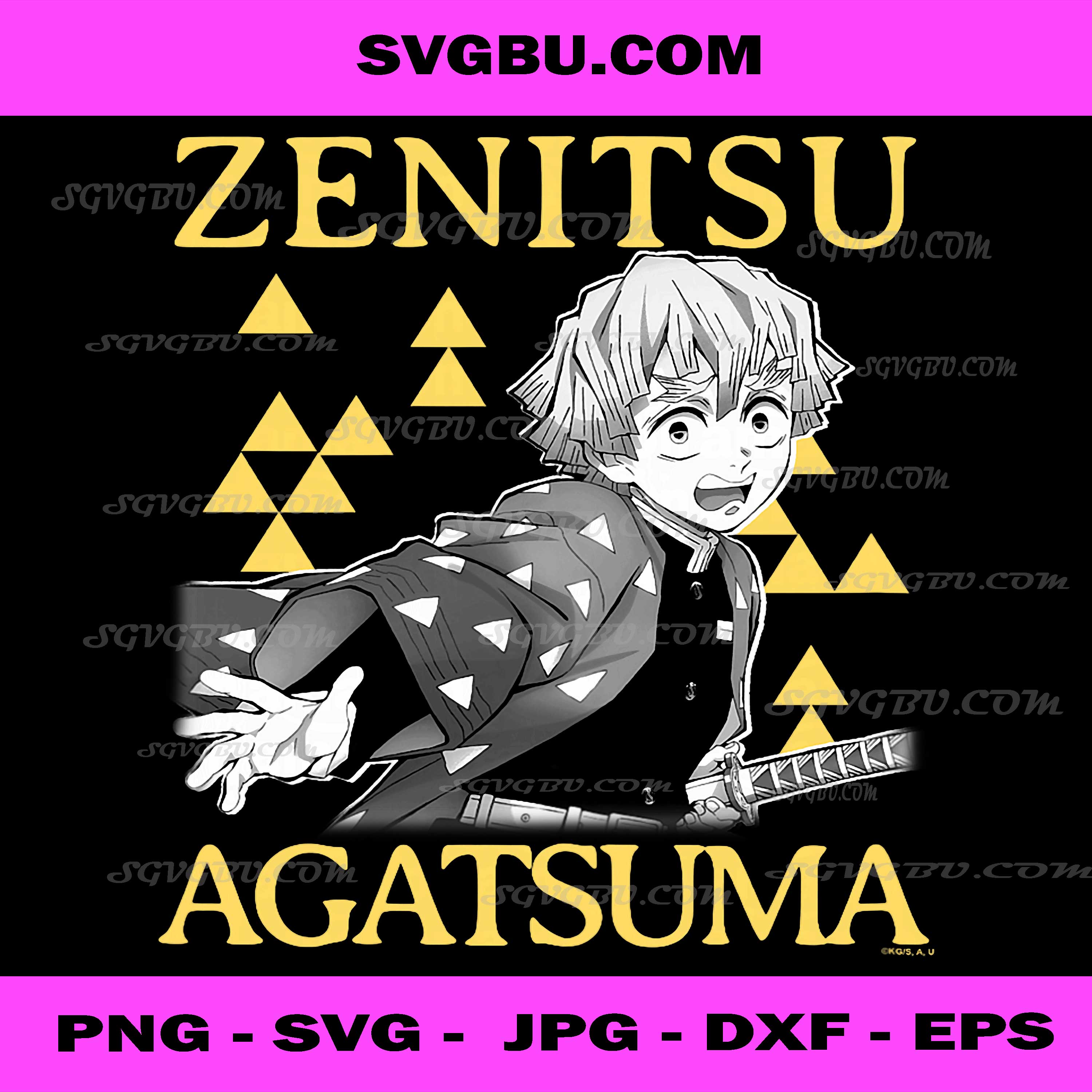 Demon Slayer PNG, Kimetsu no Yaiba, Zenitsu Sword Action PNG