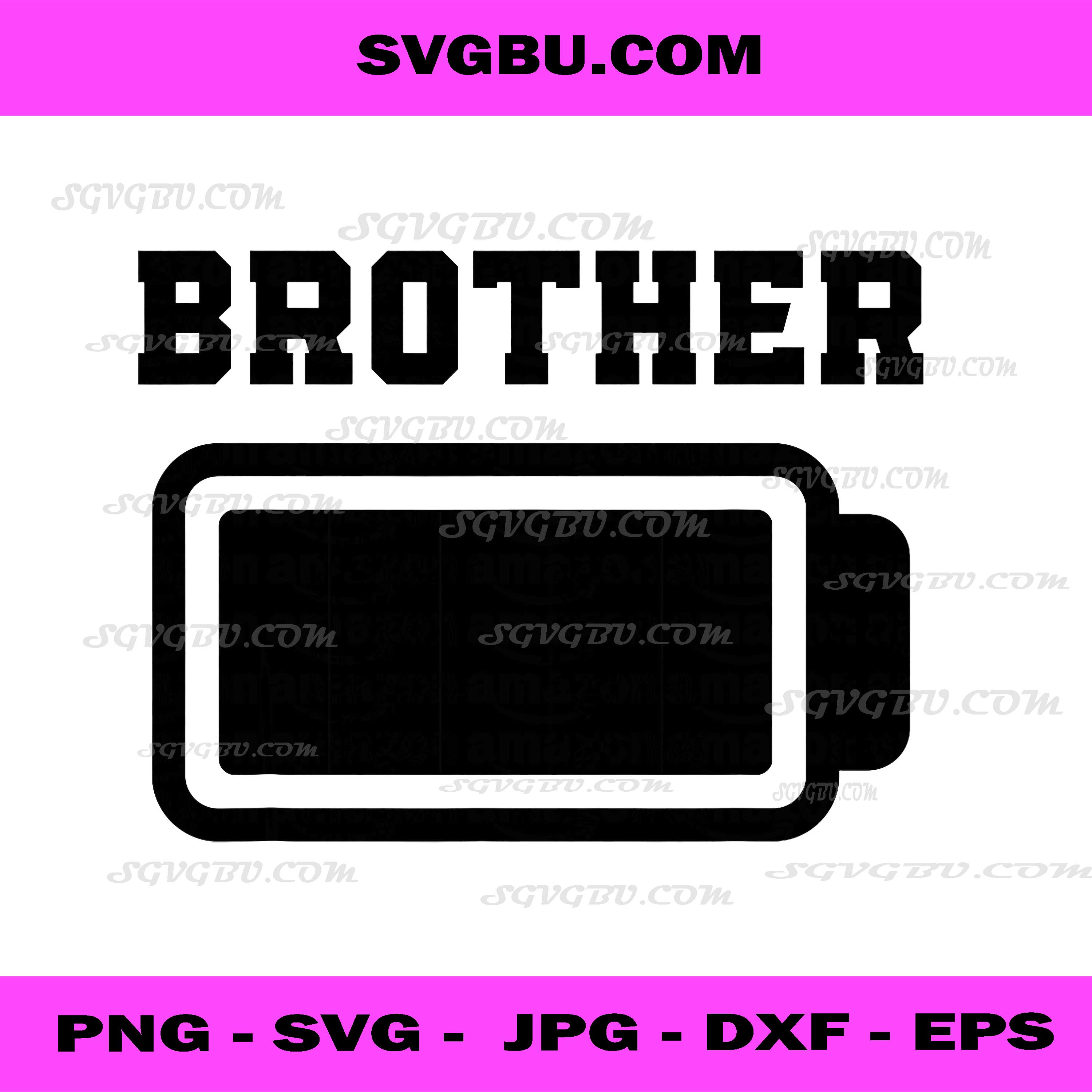 Brother Full Battery Matching Family PNG, Battery Energy Funny PNG