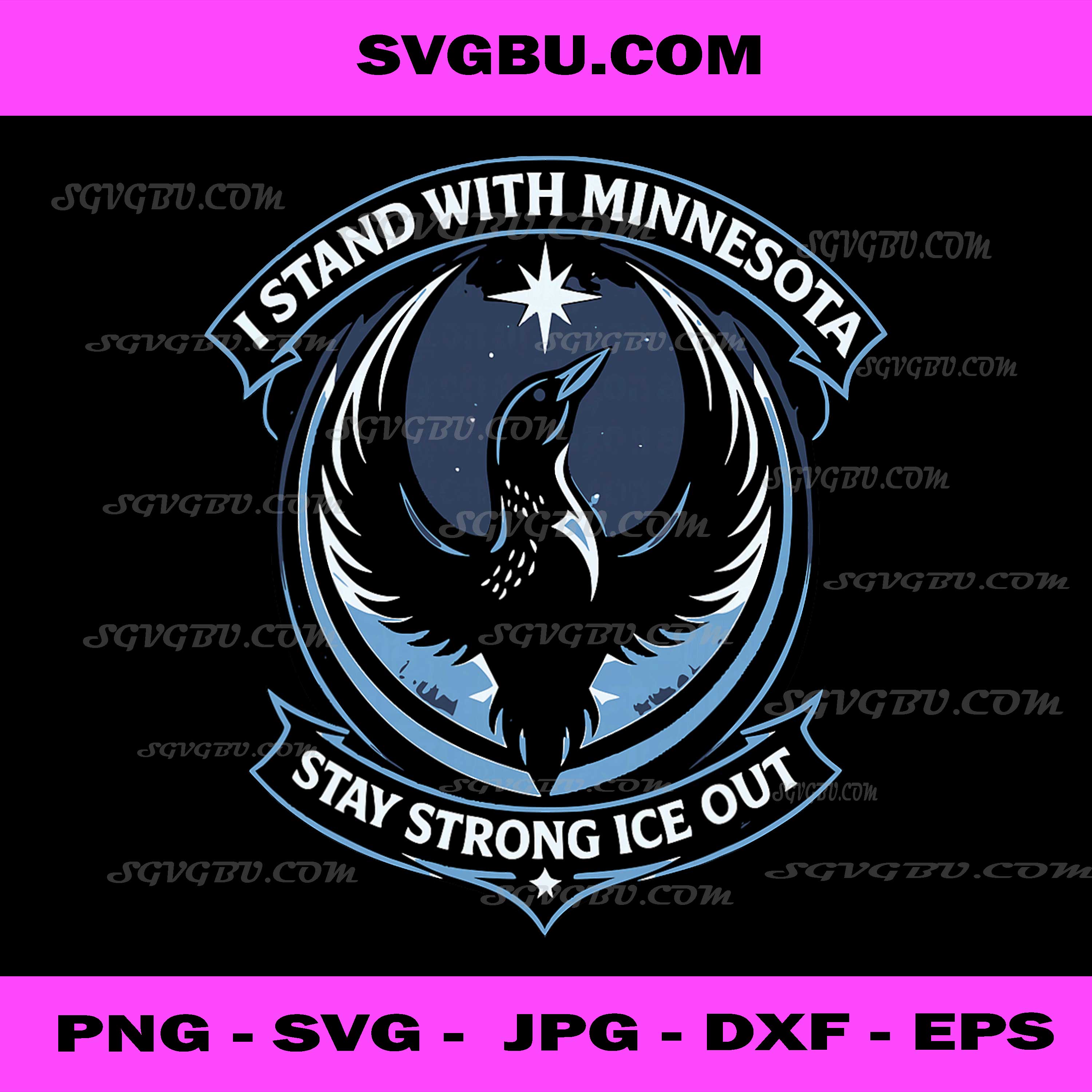 I Stand With Minnesota Stay Strong Ice Out PNG, Loon Bird Art PNG