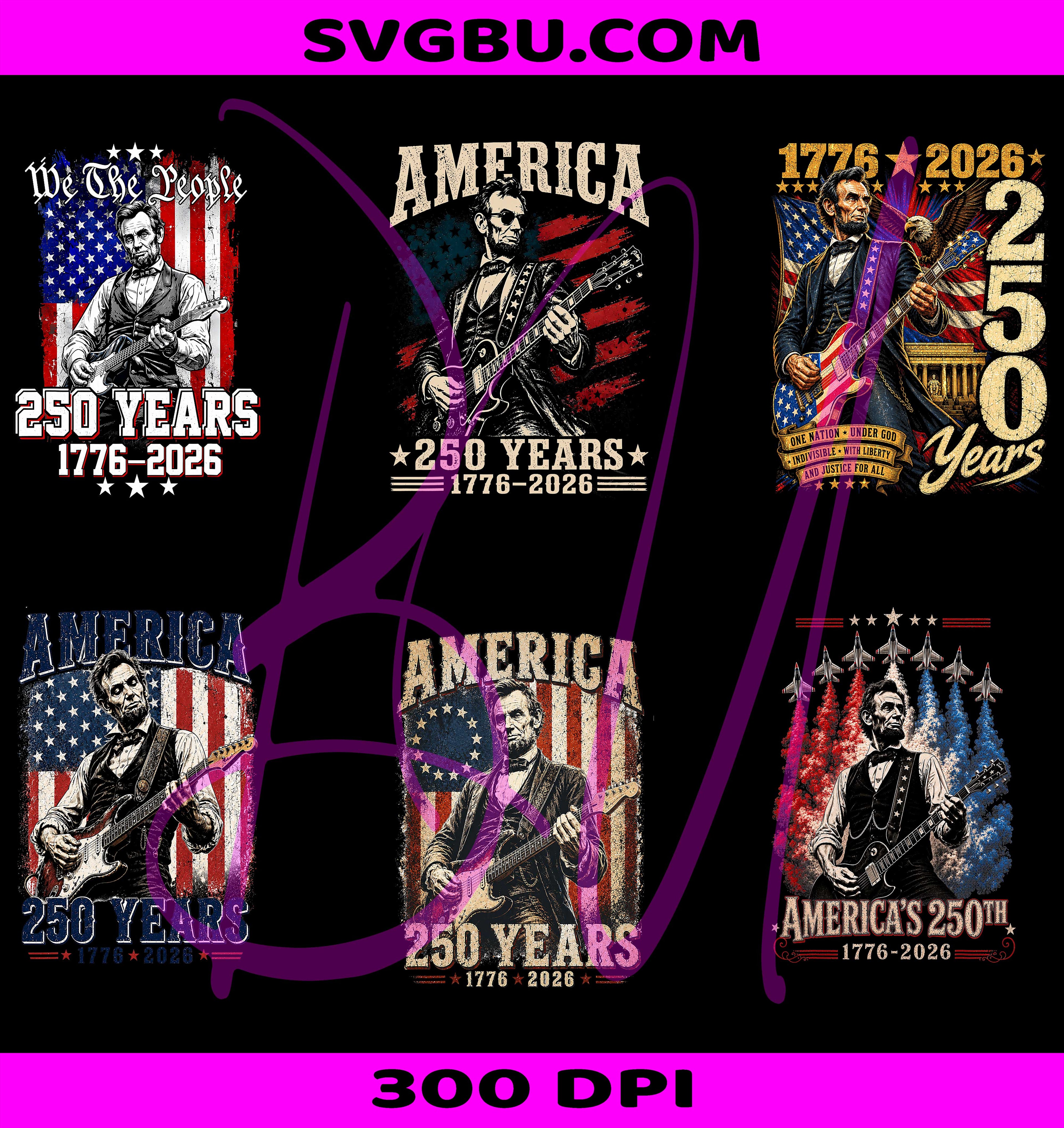 We The People Lincoln Bundle PNG, America 250 PNG, 1776 2026 Patriotic PNG