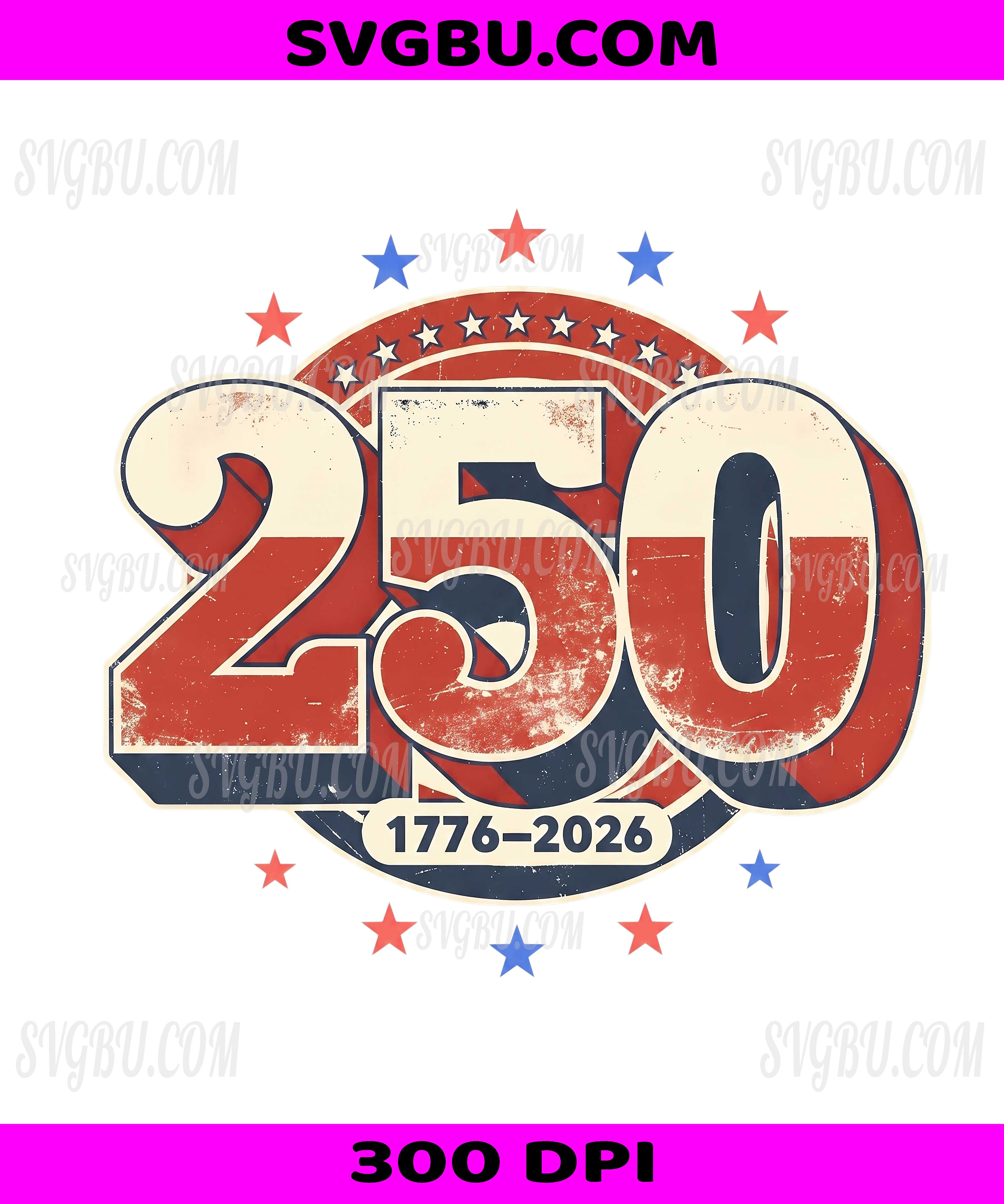 America 250 Years 1776-2026, Retro USA Semiquincentennial PNG