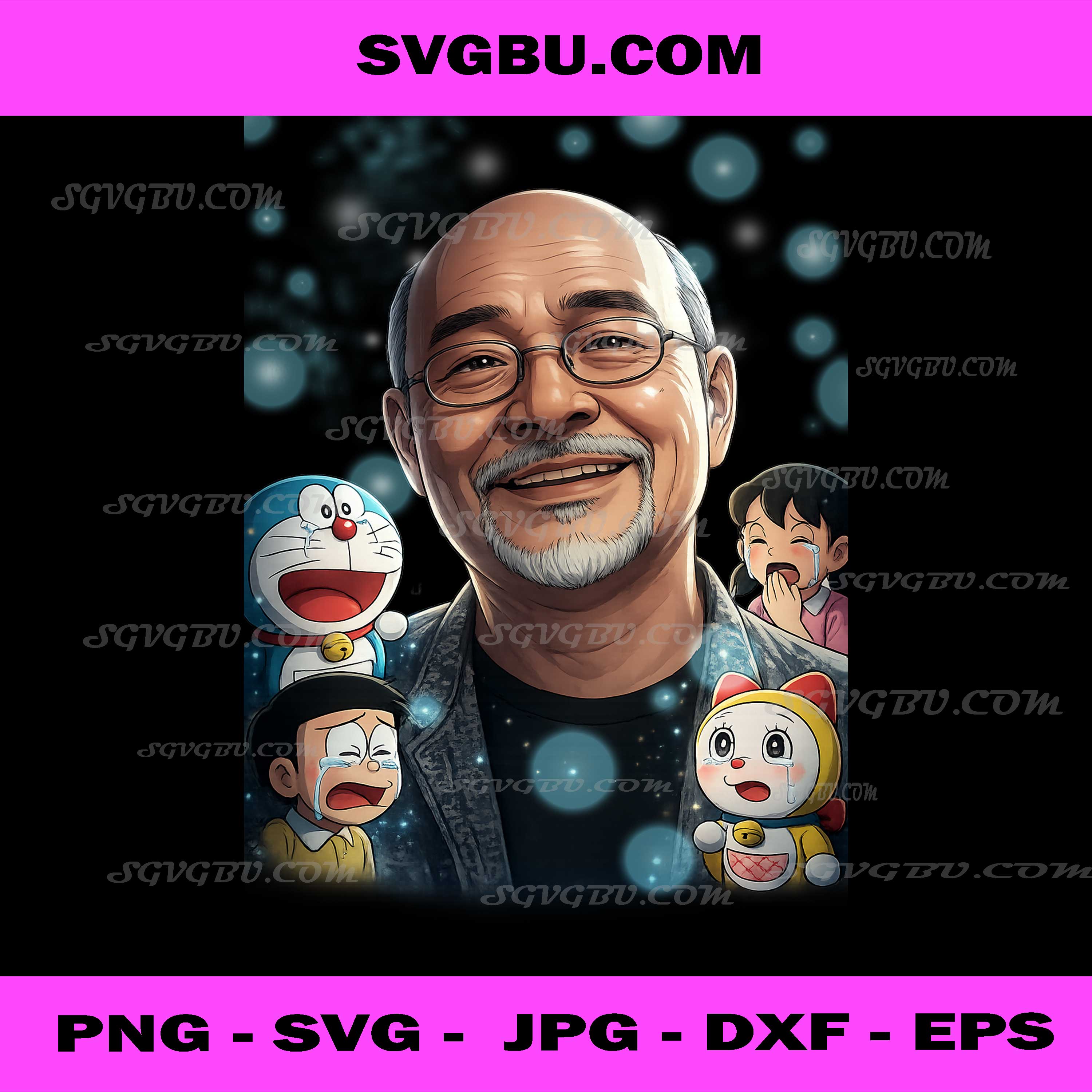 Tsutomu Shibayama Tribute PNG, Doraemon Memorial Art PNG, Anime Legend PNG